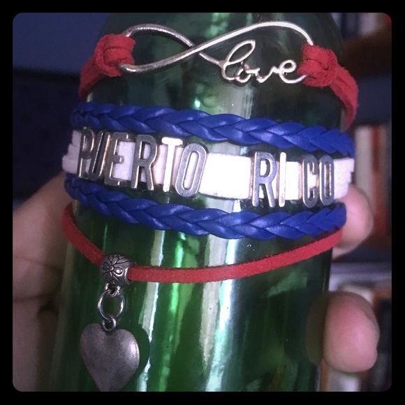 Puerto Rico leather charm Bracelet - Picture 2 of 6